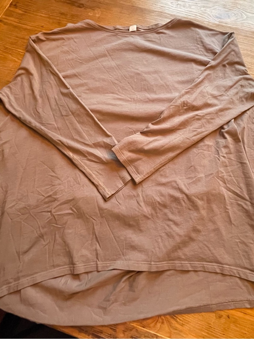 Lululemon Light Brown Long Sleeve BoatNeck Lounge Top